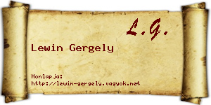 Lewin Gergely névjegykártya